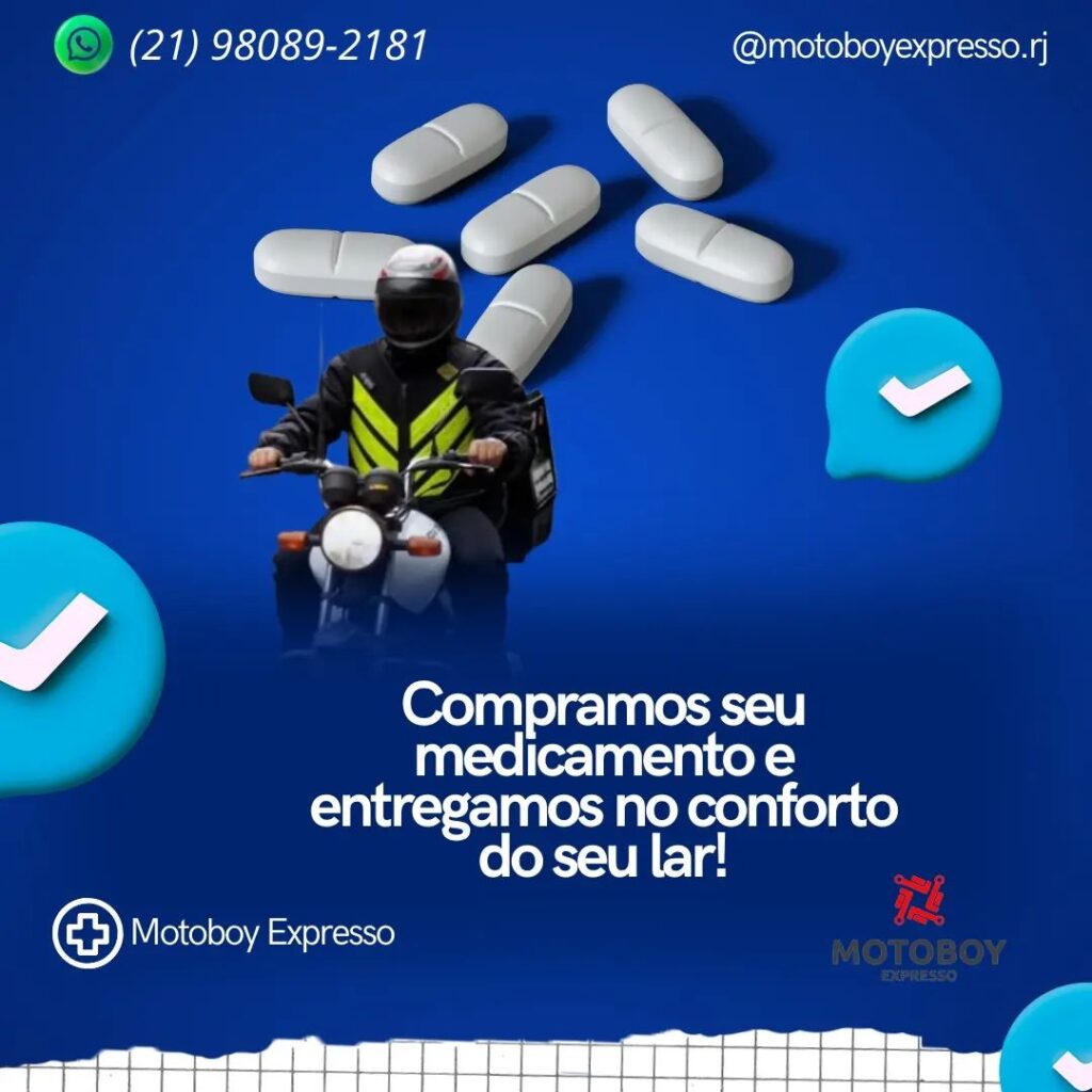 Motoboy para retirada de medicamentos no Rio de Janeiro